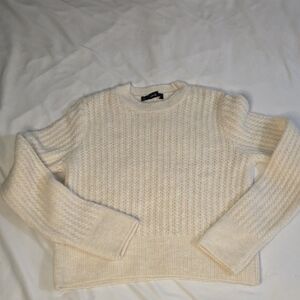 Mango Textured Cream Sweater